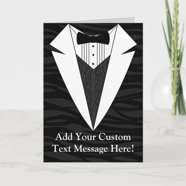 Svartvit Tuxedo Kort (Framsida)
