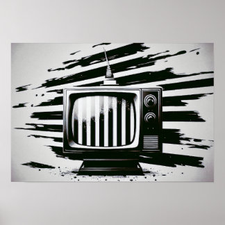 svartvit TV-poster Poster