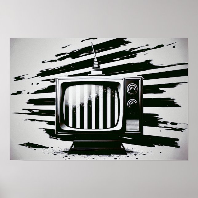svartvit TV-poster Poster (Framsidan)