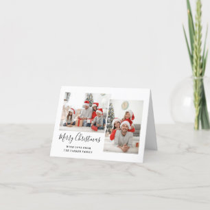 Svartvit tvåfoto-God jul Helgkort