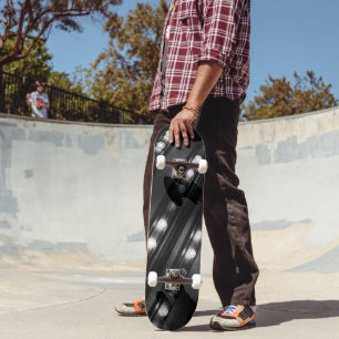 Svartvit tvinklad Ljus Mini Skateboard Bräda 18,5 Cm