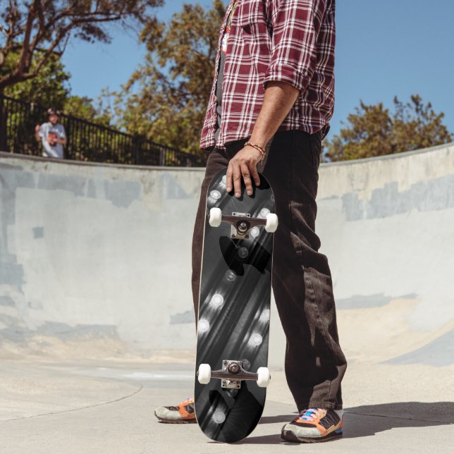 Svartvit tvinklad Ljus Mini Skateboard Bräda 18,5 Cm (Utomhus 2)