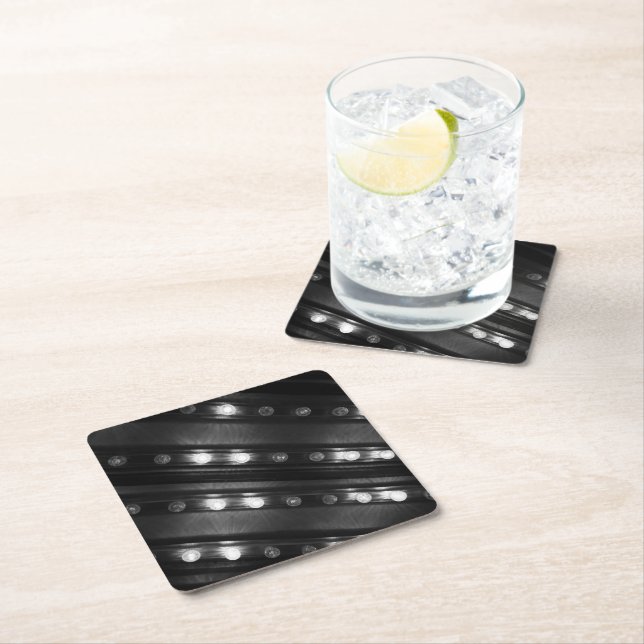 Svartvit tvinklad Ljus Underlägg Papper Kvadrat (Insitu)