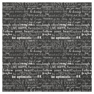 Svartvit typografi för inspirera ord tyg
