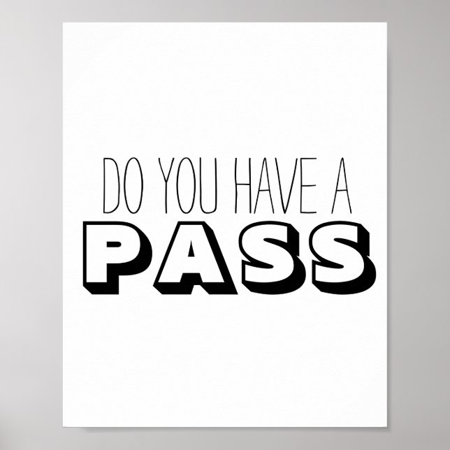 Svartvit typografi har du ett pass poster (Framsidan)