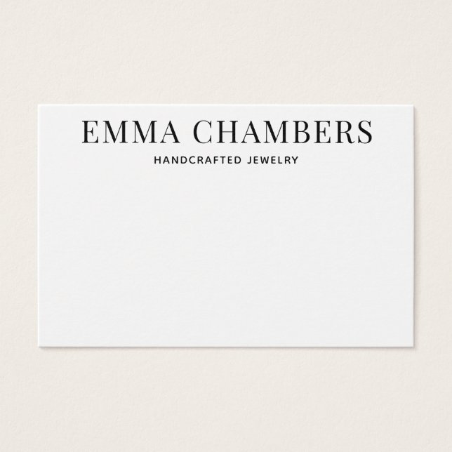 Svartvit typografi - uppläsningskort för Visning Visitkort (Framsida)