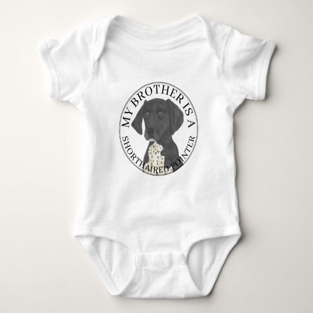 Svartvit, tysk korthärdpekare t shirt (Framsida)