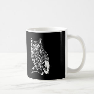 Svartvit Uggla-design Kaffemugg