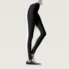 Svartvit (ultratunn) front för kvinnor leggings