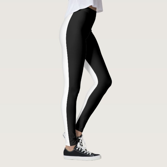 Svartvit (ultratunn) front för kvinnor leggings (Höger)