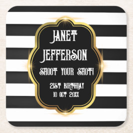 Svartvit Underlägg Papper Kvadrat