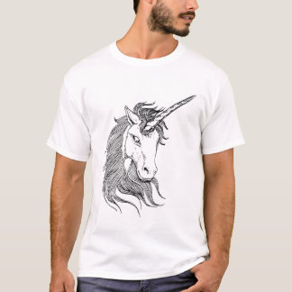 Svartvit Unicorn T-shirt