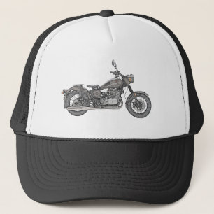 Svartvit Ural motorcykelillustration Keps
