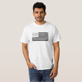 Svartvit, USA-Flagga T-shirt