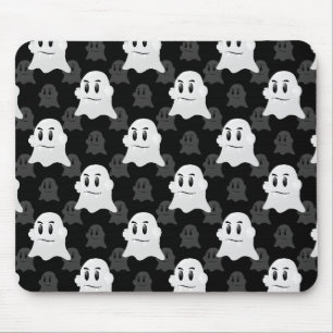 Svartvit utskrift i Cute Ghost Blob Mönster Musmatta
