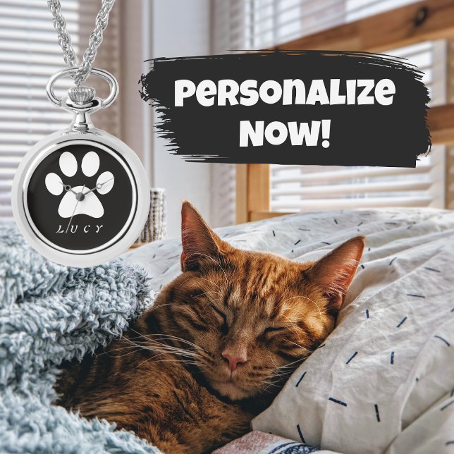 Svartvit utskrift med Pets Namn Armbandsur (Skapare uppladdad)
