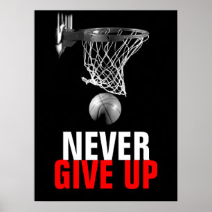 Svartvit utskrift utan problem av basketbollen Ge Poster