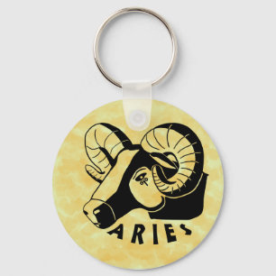 Svartvit vädur Keychain Nyckelring