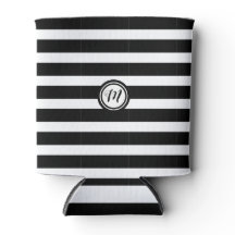 Svartvit Vågrät, stripe Monogram