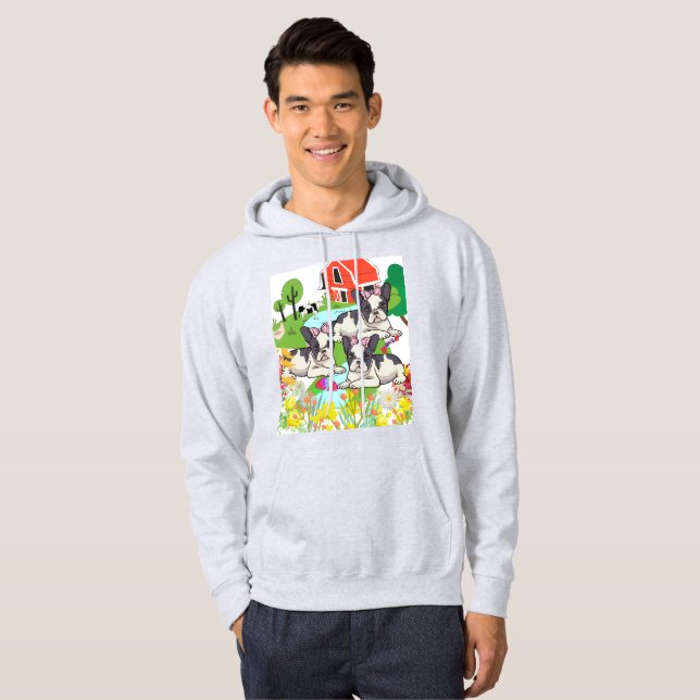 Svartvit valpar från Washington Hoodie (Hel framsida)