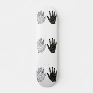 Svartvit Vänskap Händer Mini Skateboard Bräda 18,5 Cm
