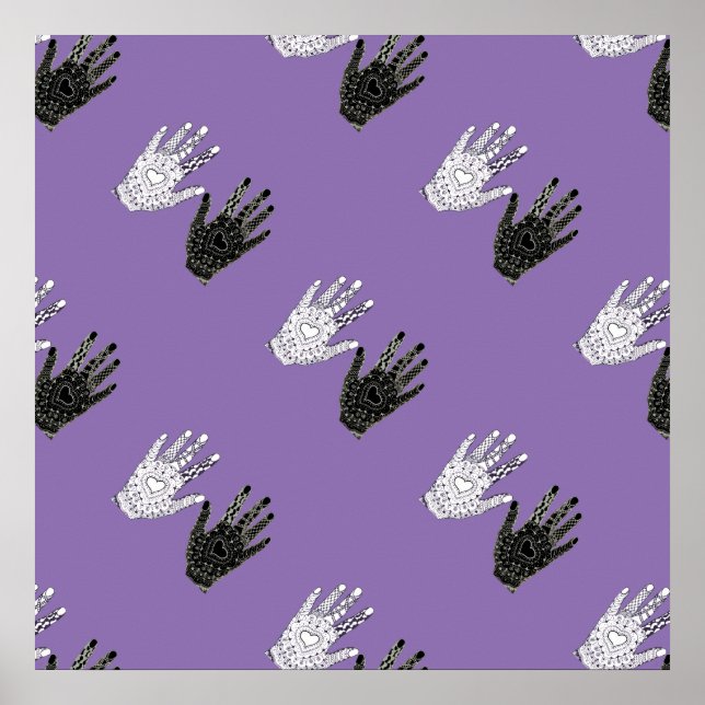 Svartvit Vänskap Händer Poster (Framsidan)