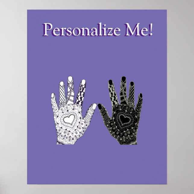 Svartvit Vänskap Händer Poster (Framsidan)