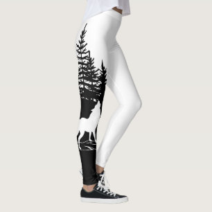 Svartvit Varg, design Leggings