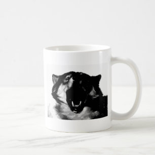 Svartvit Varg Kaffemugg