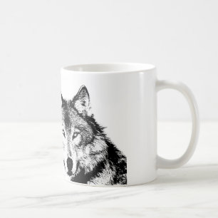 Svartvit Varg Kaffemugg