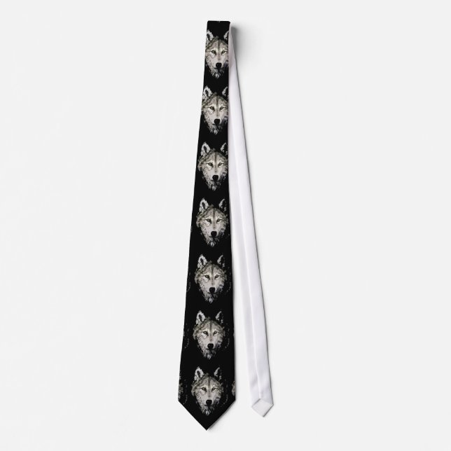 Svartvit Varg Neck Tie Slips (Framsida)