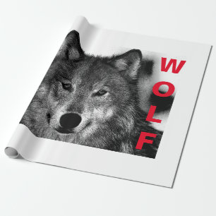 Svartvit Varg Öga Artwork Presentpapper