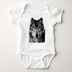 Svartvit Varg Porträtt Tee