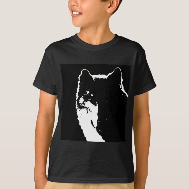Svartvit Varg T-shirt (Framsida)