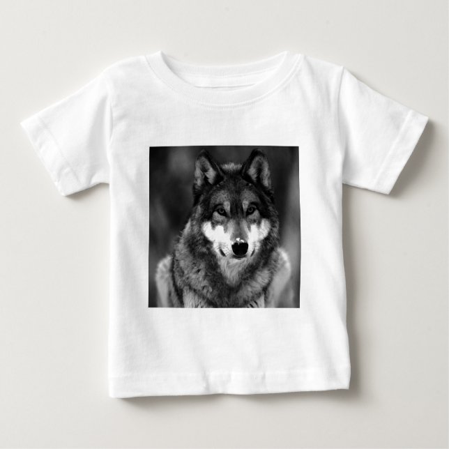 Svartvit Varg T Shirt (Framsida)