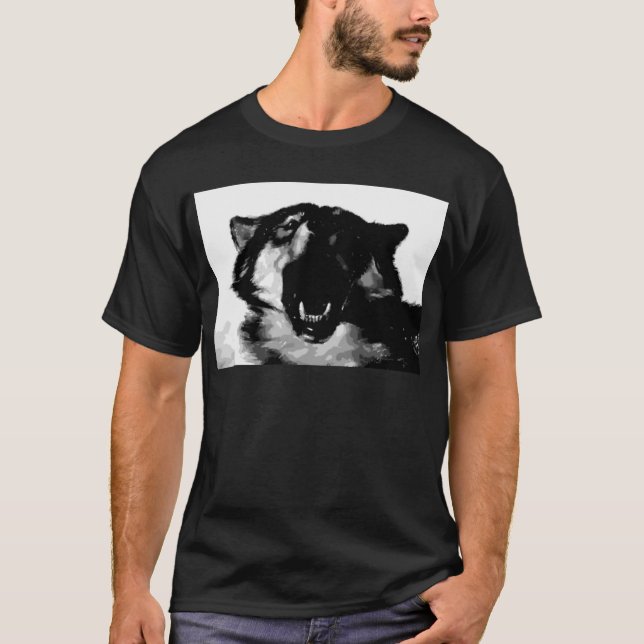 Svartvit Varg T-shirt (Framsida)