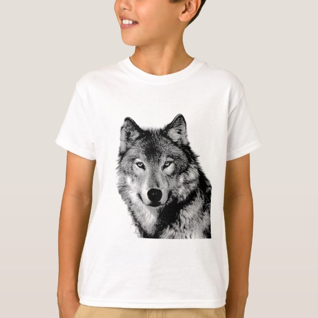 Svartvit Varg T-shirt (Framsida)