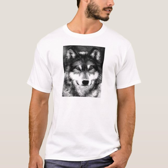 Svartvit Varg T-shirt (Framsida)