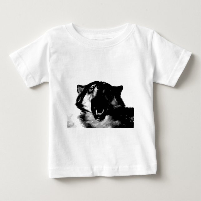 Svartvit Varg T-shirt (Framsida)