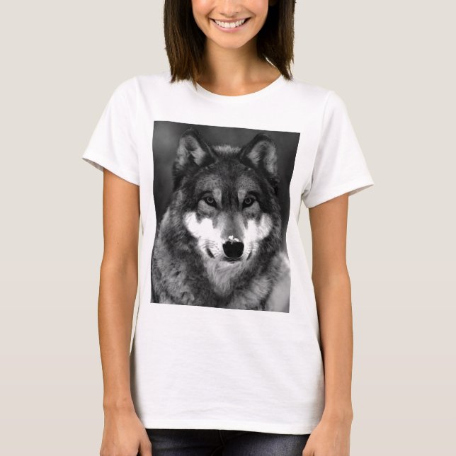 Svartvit Varg T Shirt (Framsida)
