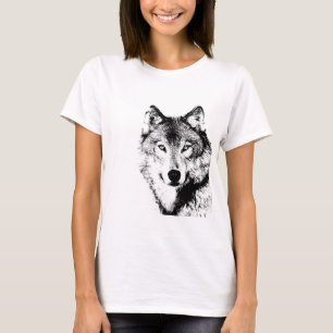 Svartvit Varg T Shirt