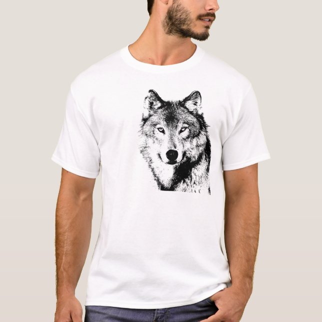 Svartvit Varg T-shirt (Framsida)