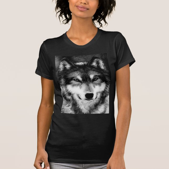 Svartvit Varg Tee (Framsida)