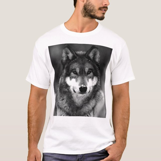 Svartvit Varg Tee Shirt (Framsida)