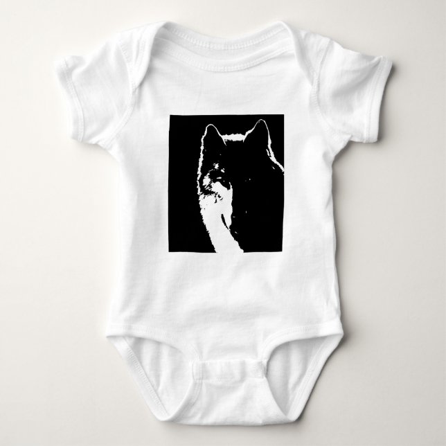 Svartvit Varg Tee Shirt (Framsida)