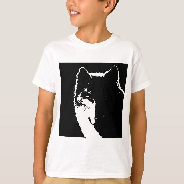 Svartvit Varg Tee Shirt (Framsida)