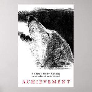 Svartvit Varg - unik motivation Poster