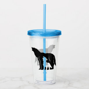 Svartvit Vargar Take Away Mugg