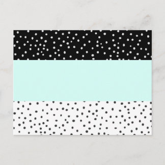 Svartvit vattenfärg polka dots mönster vykort