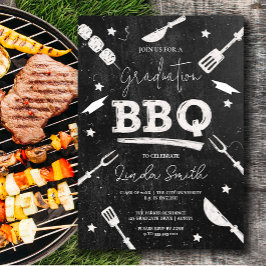 Svartvit vattenfärg Studenten BBQ Inbjudningar